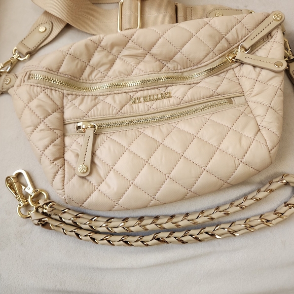 MZ WALLACE Buff Ivory Small Crosby Crossbody Sling bag Like New - Picture 5 of 12